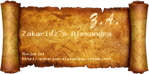 Zakariás Alexandra névjegykártya