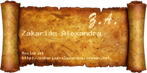 Zakariás Alexandra névjegykártya